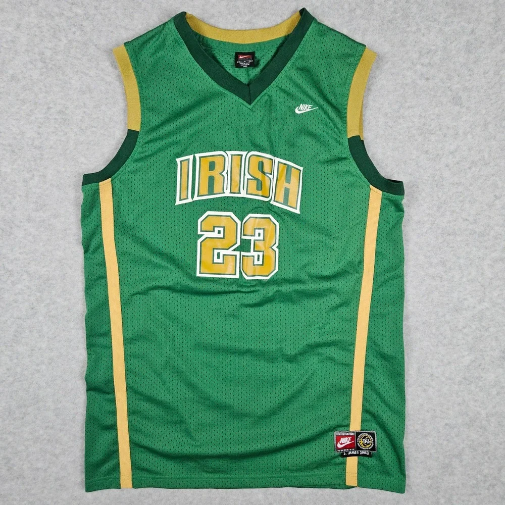 Nike Mens XL Green Basketball Jersey LeBron James 2003 Irish SVSM High‎ School